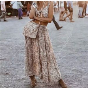 Tiered Leopard Print Maxi Skirt never worn